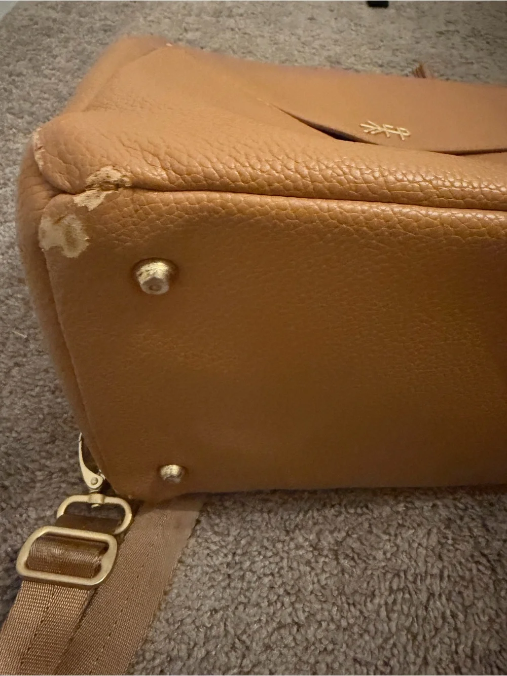 Freshly Picked Tan Leather Diaper Bag